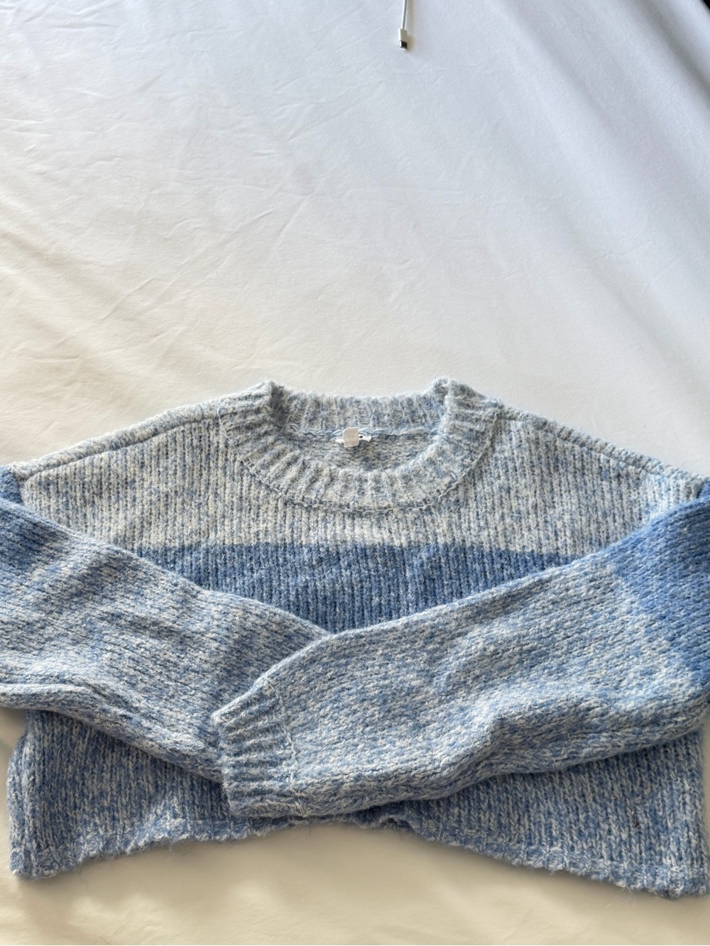 Garage Gradient Light Blue Marled Crewneck Sweater
